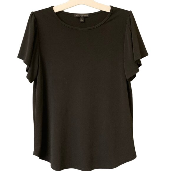 Banana Republic Short Sleeve Chic & Simple Black Blouse size S - Picture 1 of 5
